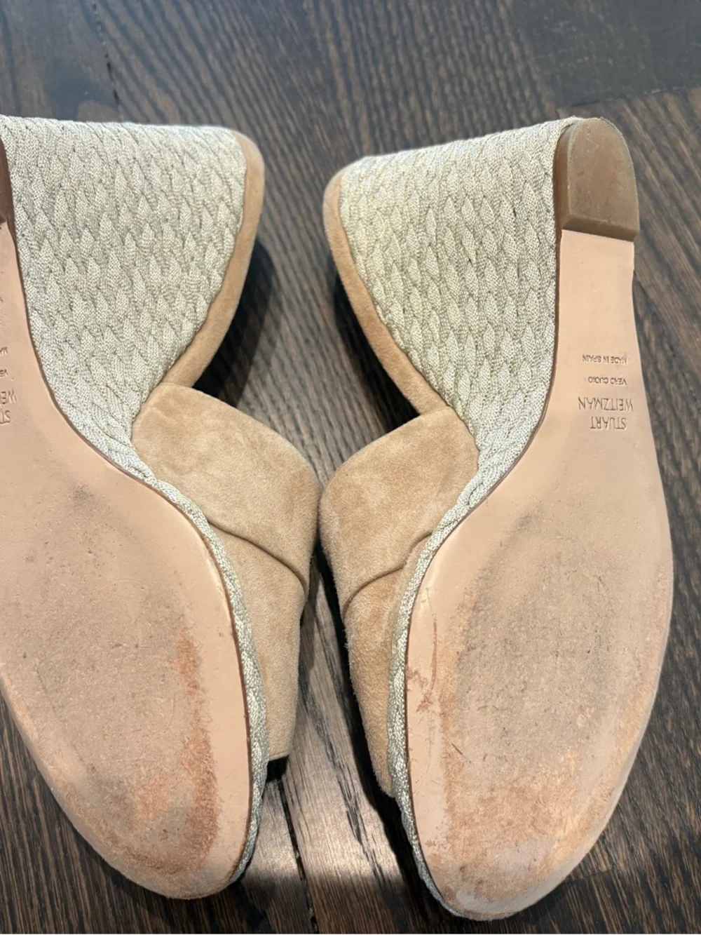Stuart Weitzman Slidewalk Wedge Sandals – Mojave Suede – Size 7.5 - Picture 4 of 7